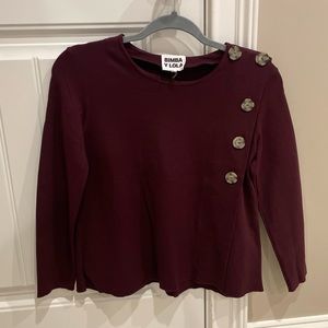 Bimba y Lola burgundy T-shirt with buttons